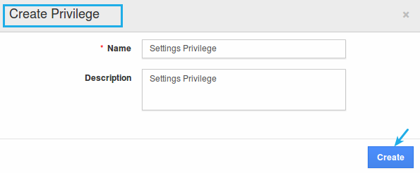 create privilege popup create privilege popup