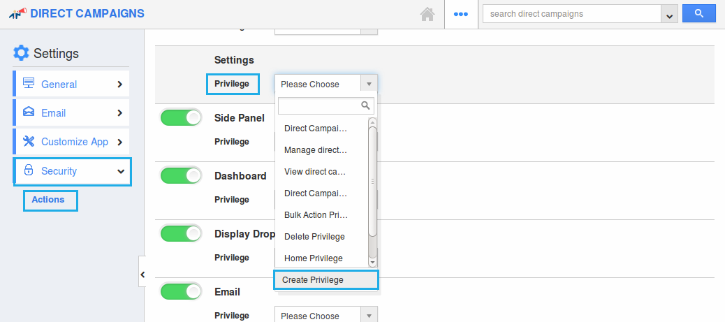 click on create privilege click on create privilege