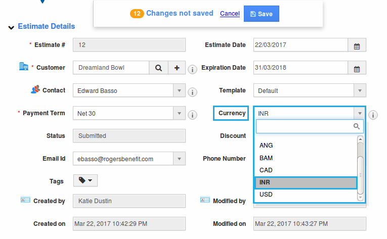 select from currency drop down