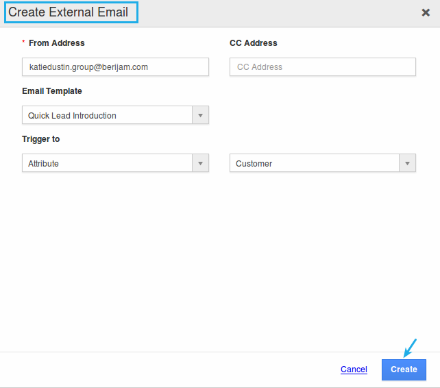 create external email popup