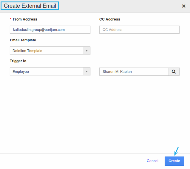 create external email popup