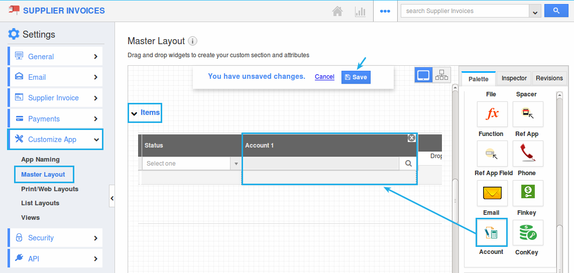 supplier invoice master layout
