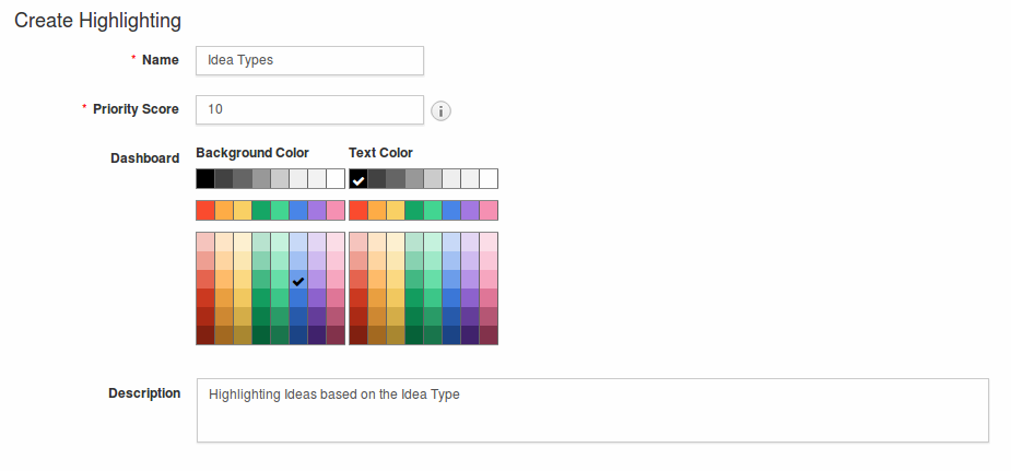 select highlighting color