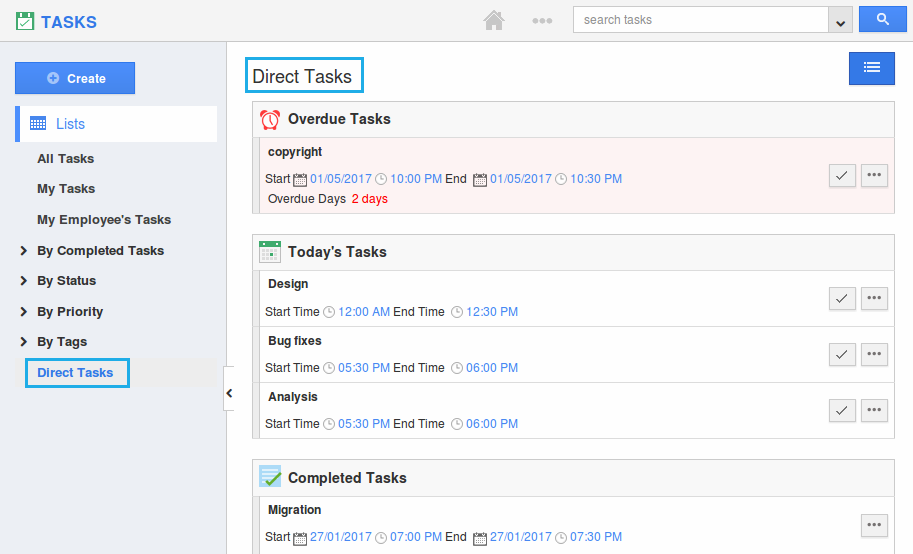 view direct tasks