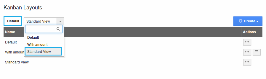 default kanban view