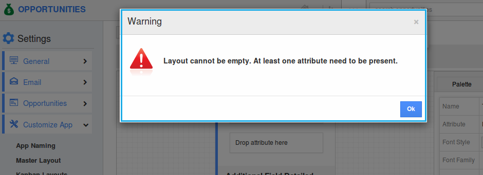 layout empty error popup