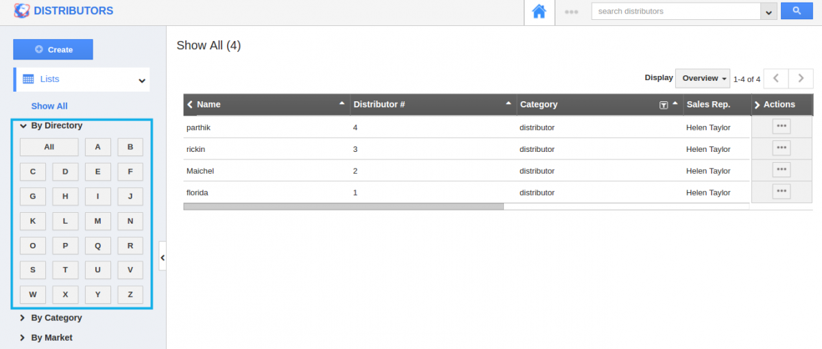 distributors dashboard