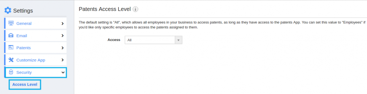 patent access level
