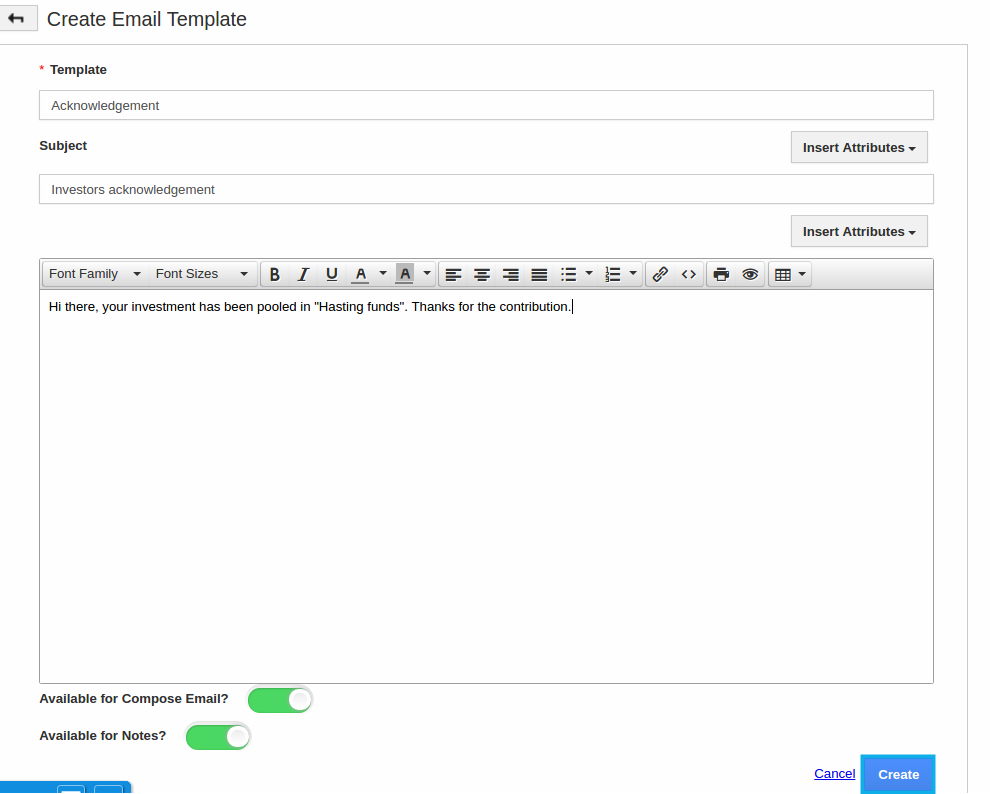 create email template