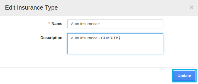 Edit insurance type