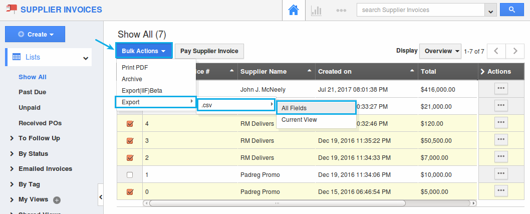 export all fields