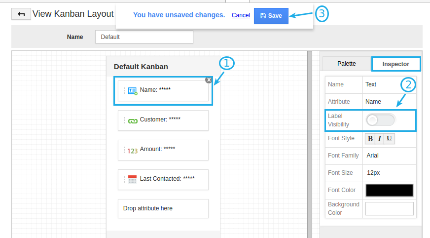 visibility label off