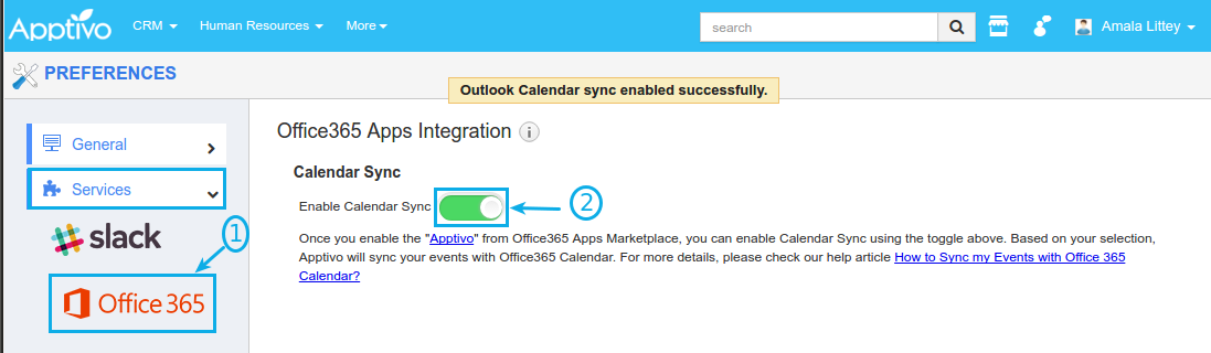 enable office 365 toggle