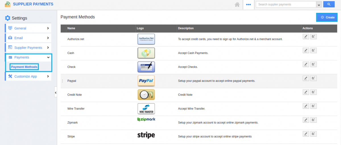 payment methods