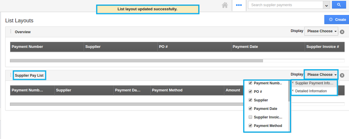 select preferred columns 