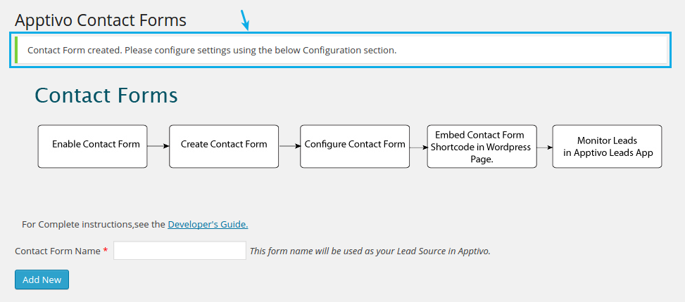 contact form created