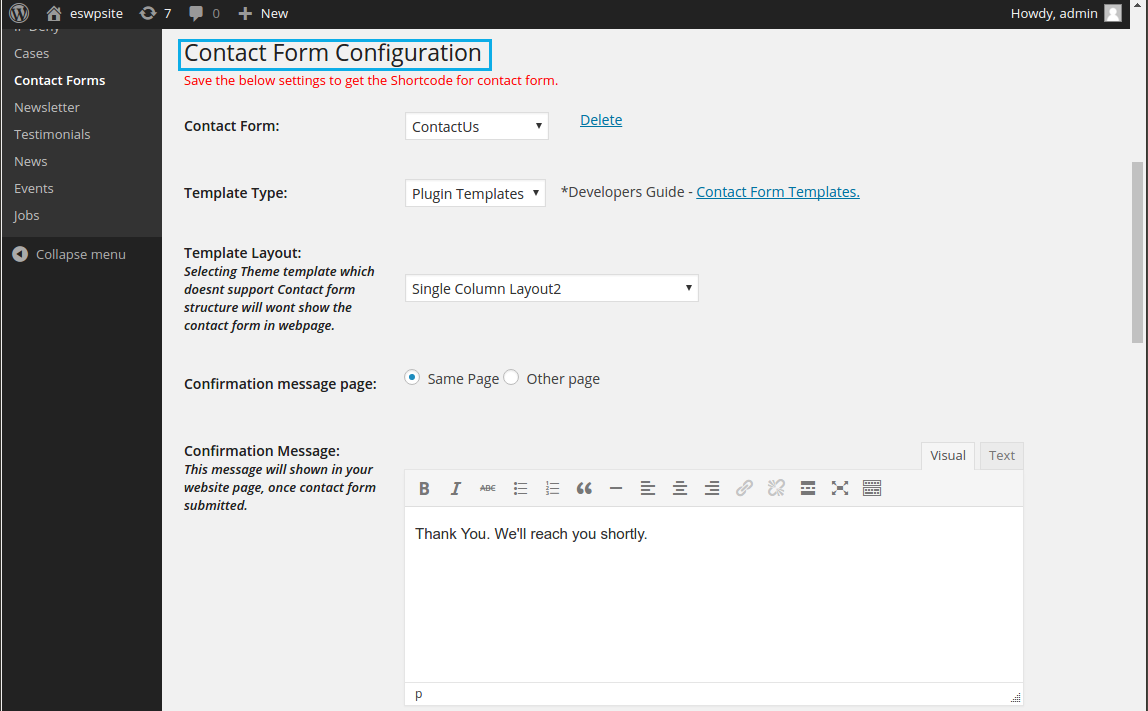 contact form config1