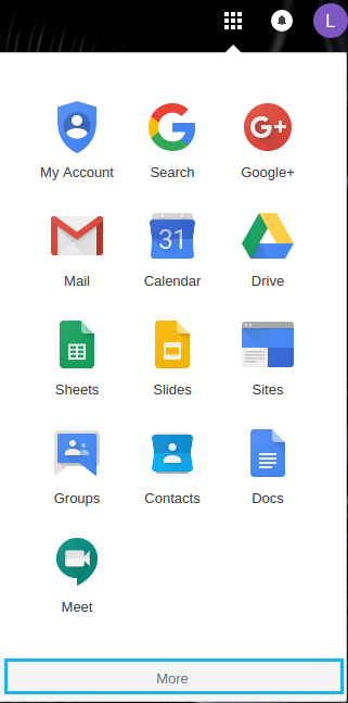 gmail menu