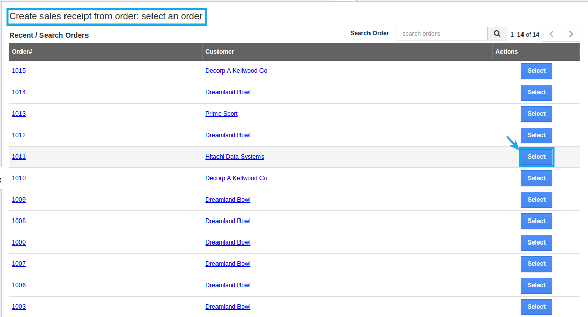 select order select order