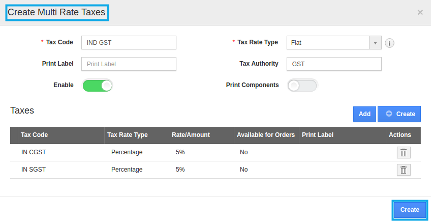 create multirate tax