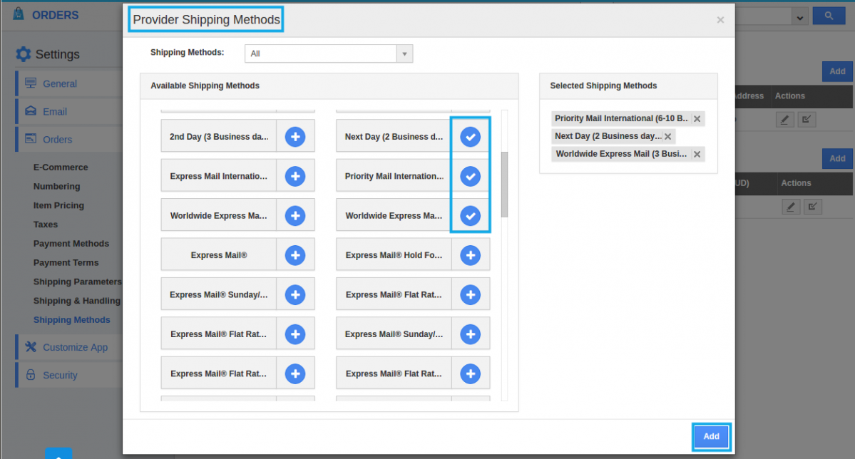 add shipping method