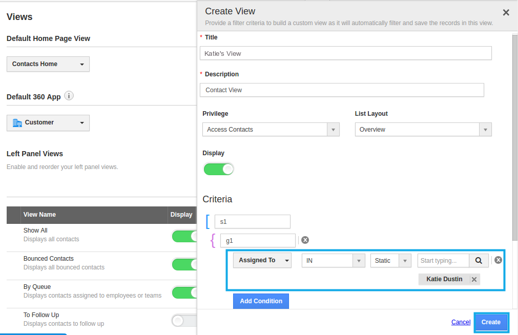 create custom view