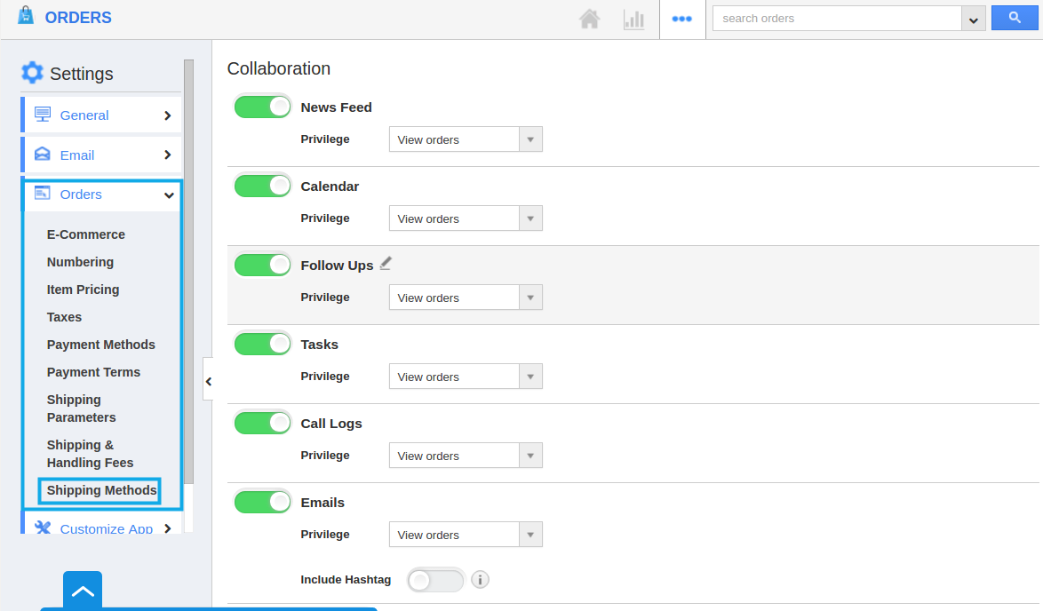 shipping methods