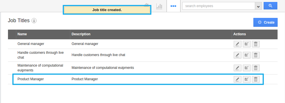 job title created