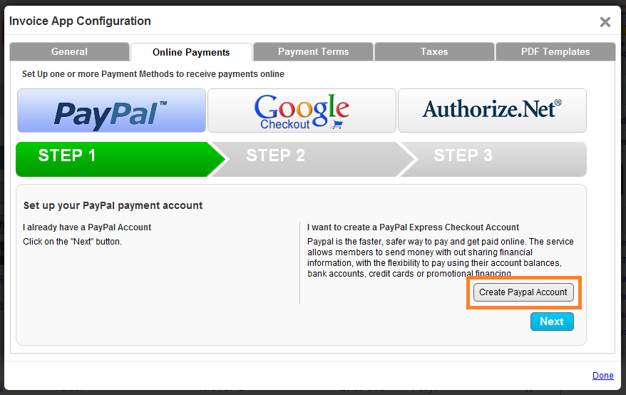 Paypal Invoice Setup