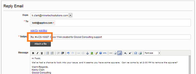 Reply to Case Email