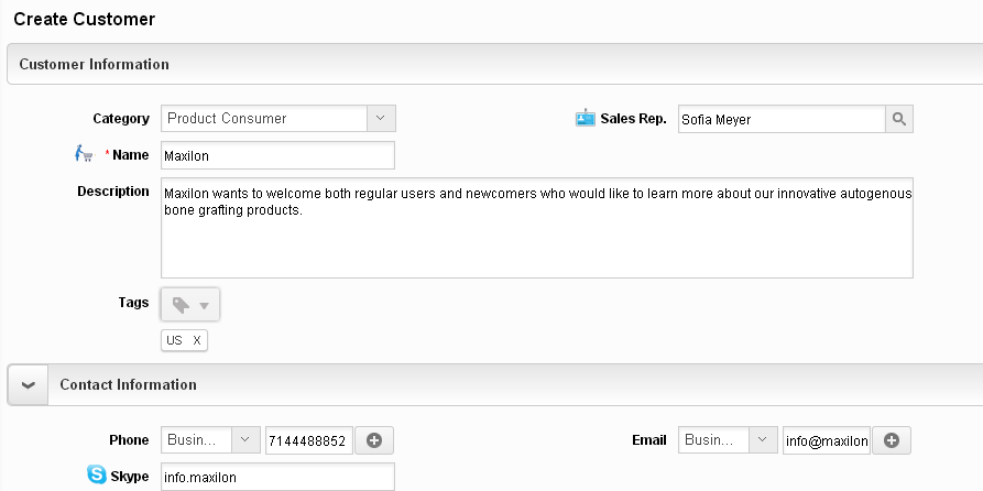 Create Customer create customers