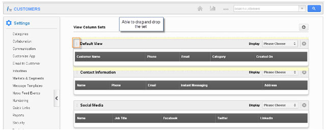 Default column sets