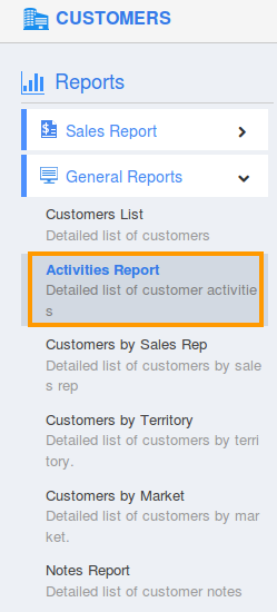 sales activities report