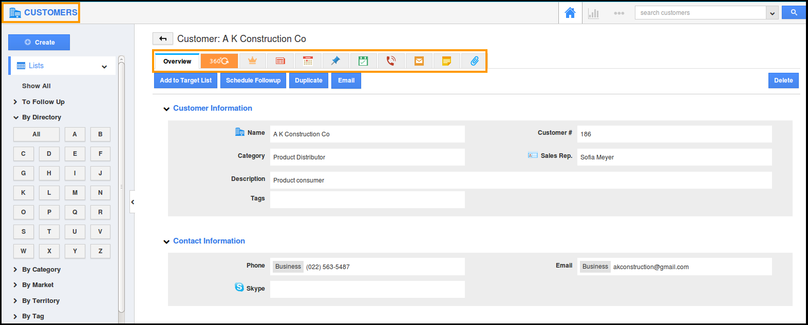 customer attributes