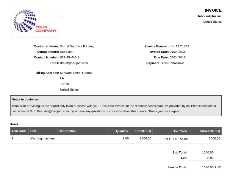 how to setup invoices tax code for nigeria africa