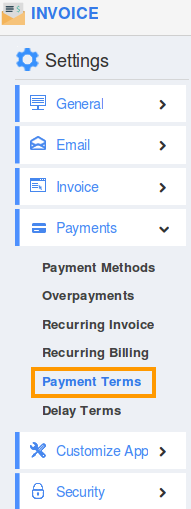 Payment Term Settings