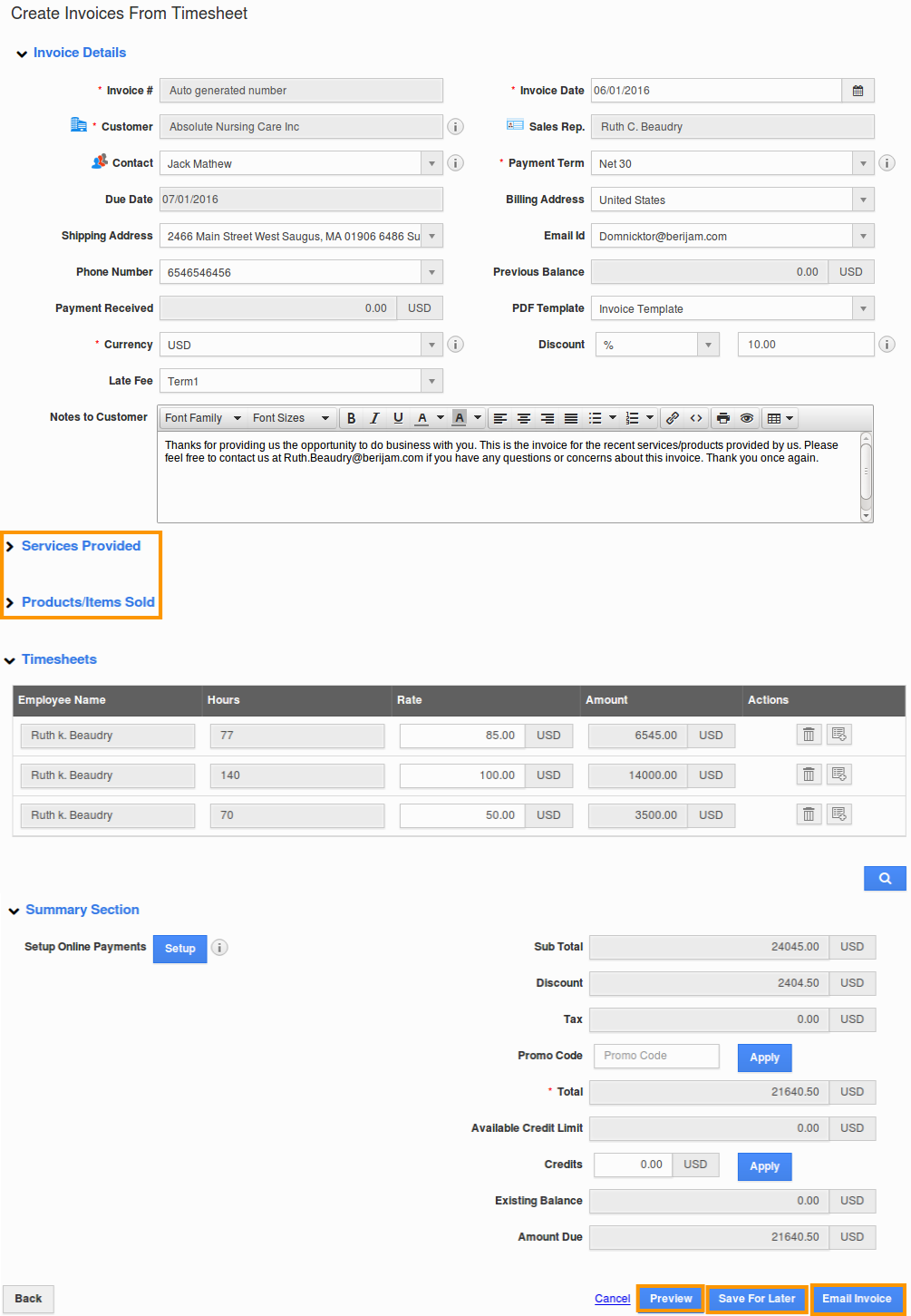 contractor timesheet