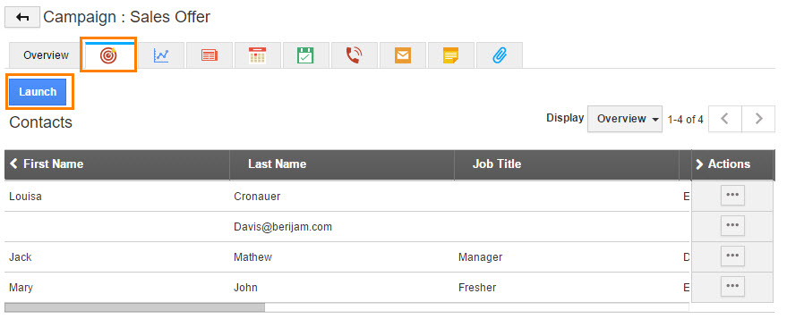 quick campaigns launching dashboard