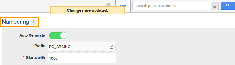 how do i customize purchase order number generation apptivo faq auto purchase order