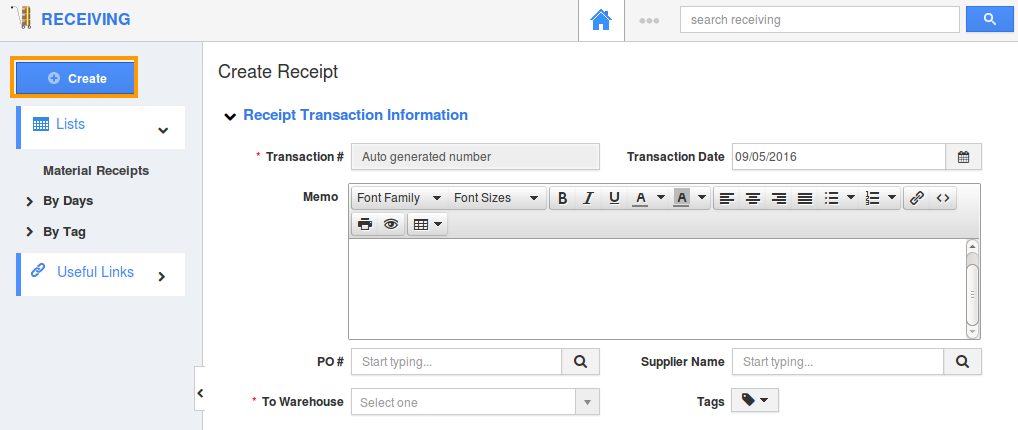 Click On Create Button From Left Navigation Panel Create Receipt. rent deposit receipt template. create a receipt of payment how to create a sales receipt for initial deposit business the create a receipt. free receipt template. create a receipt of payment create receipt in quickbooks. make a receipt