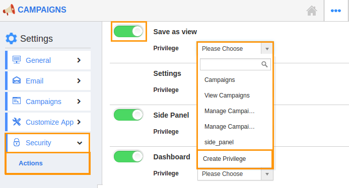 save as view create privilege