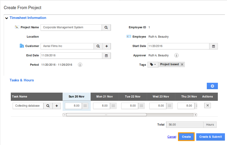 project timesheet