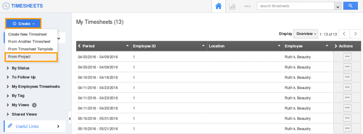 project timesheet