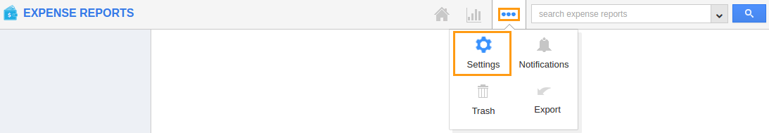 expense reports settings