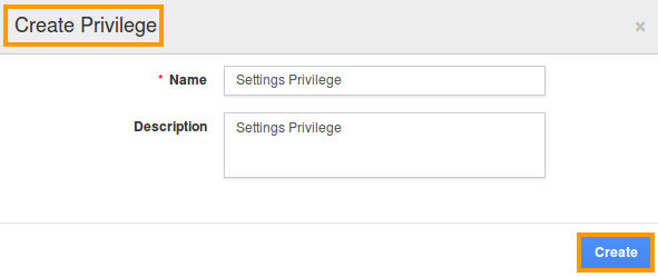 create privilege popup