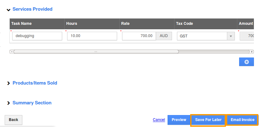 create invoice create invoice