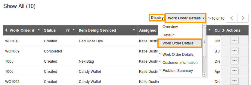 select list layout