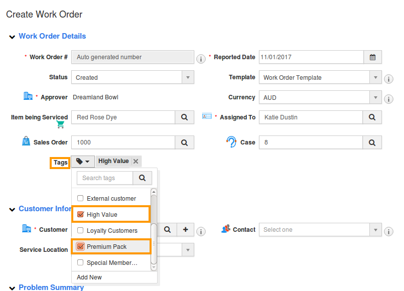 select tags