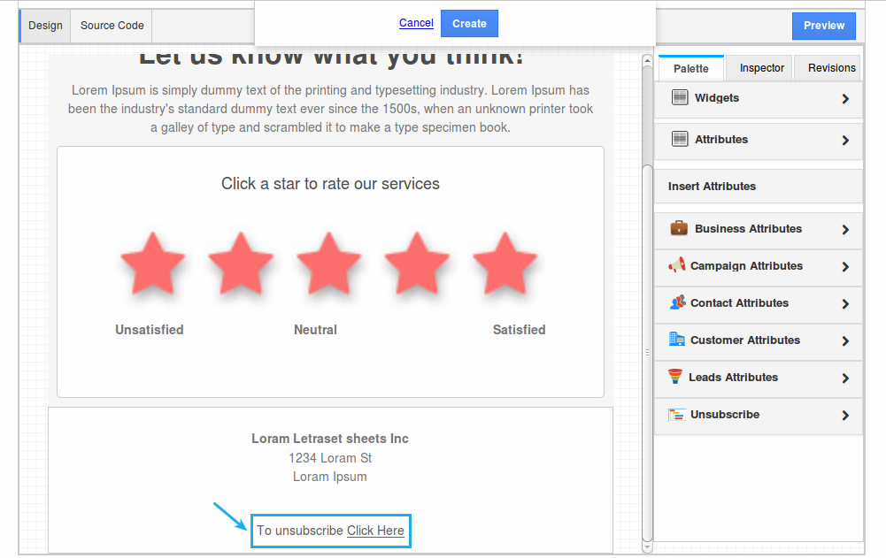 default unsub link