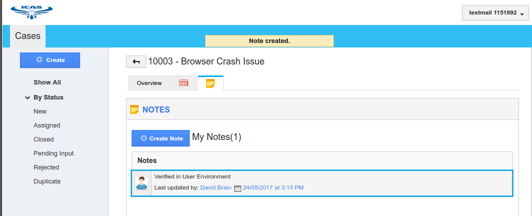 notes created by contact